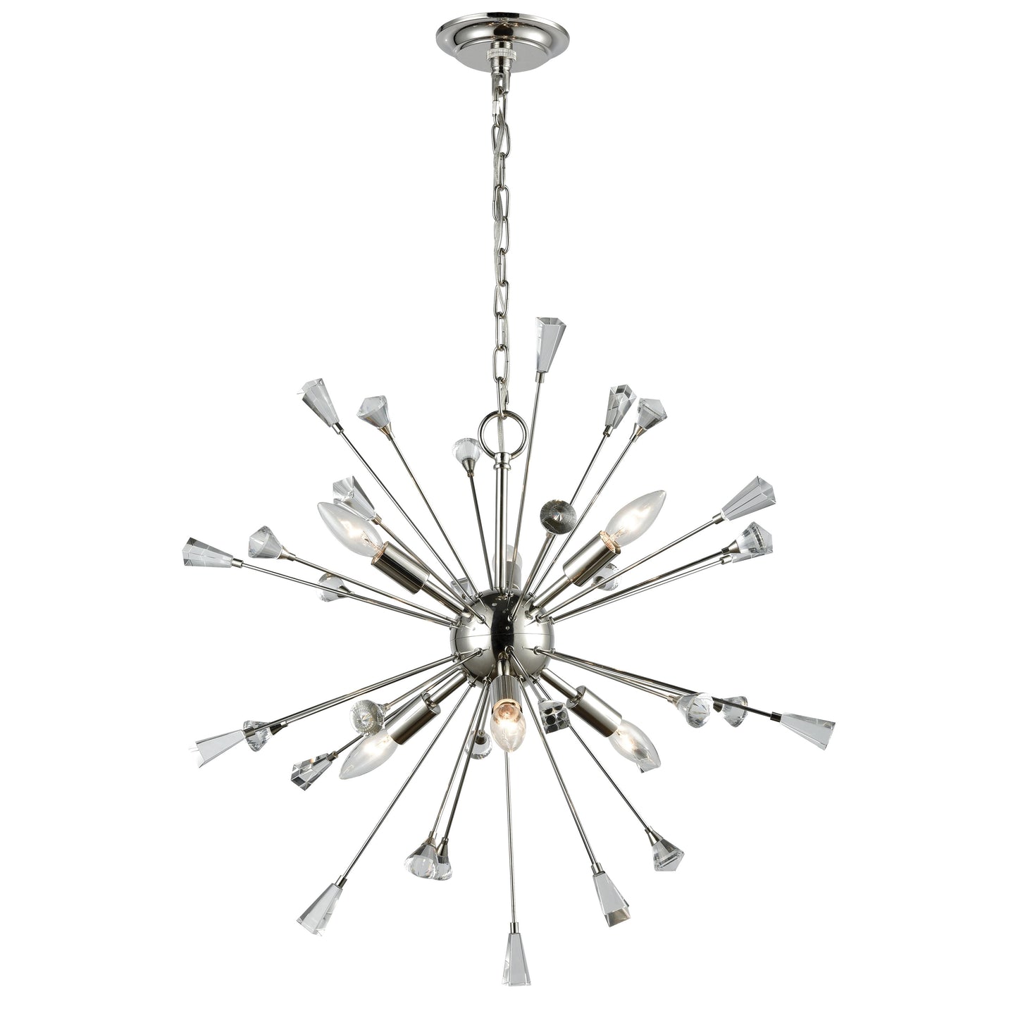 Sprigny 25'' Wide 6-Light Chandelier - Polished Nickel
