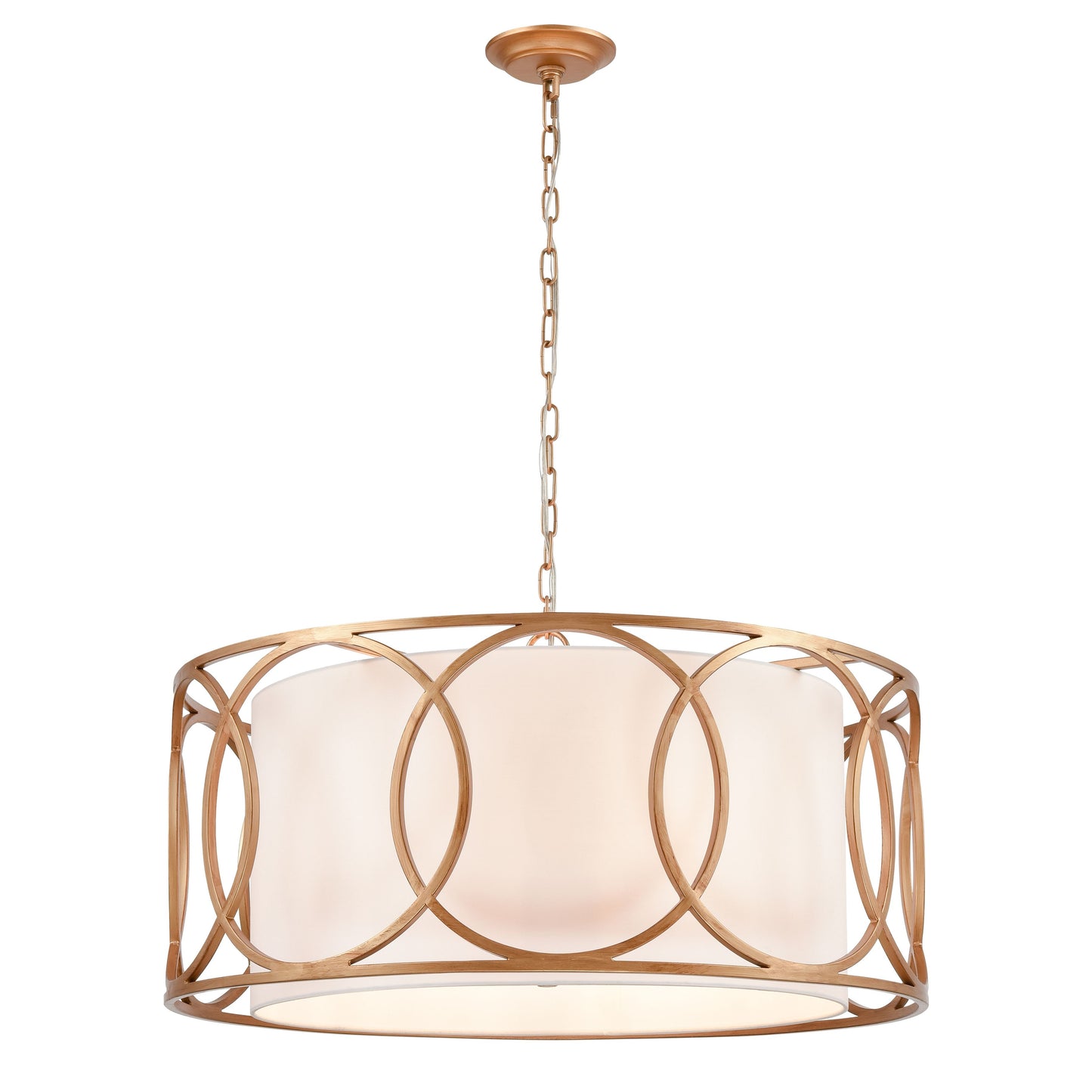 Ringlets 28'' Wide 6-Light Chandelier - Matte Gold