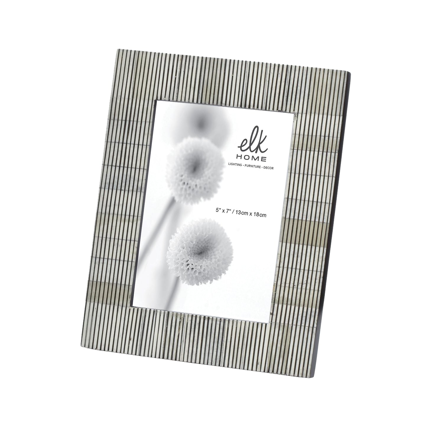 Pin Stripe Bone Frame - 5x7 Gray