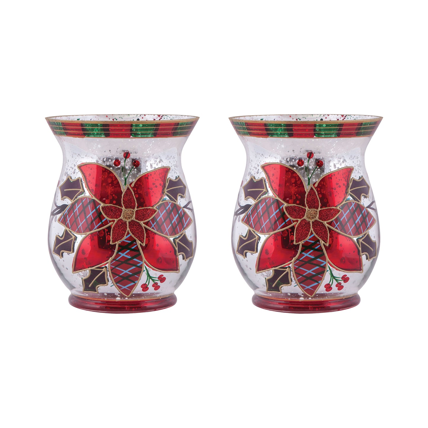 Poinsettia Pillar (Set of 2)
