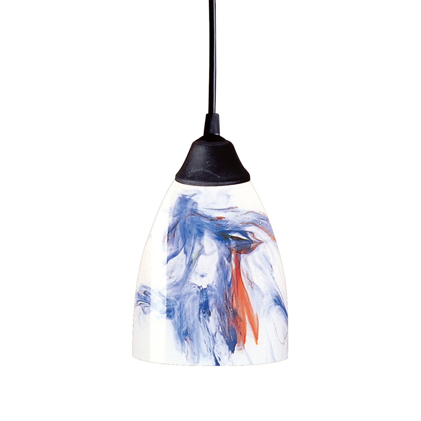 Classico 5'' Wide 1-Light Pendant - Dark Rust with Mountain Glass - Includes LED Bulb