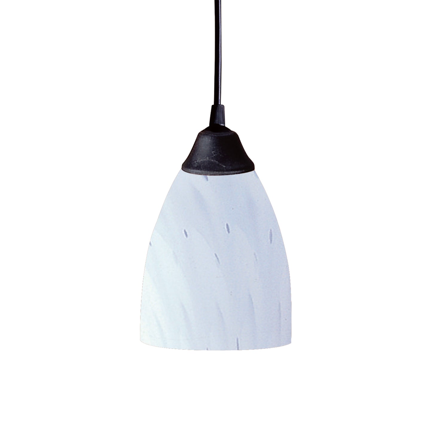 Classico 5'' Wide 1-Light Pendant - Dark Rust with Simple White Glass - Includes LED Bulb