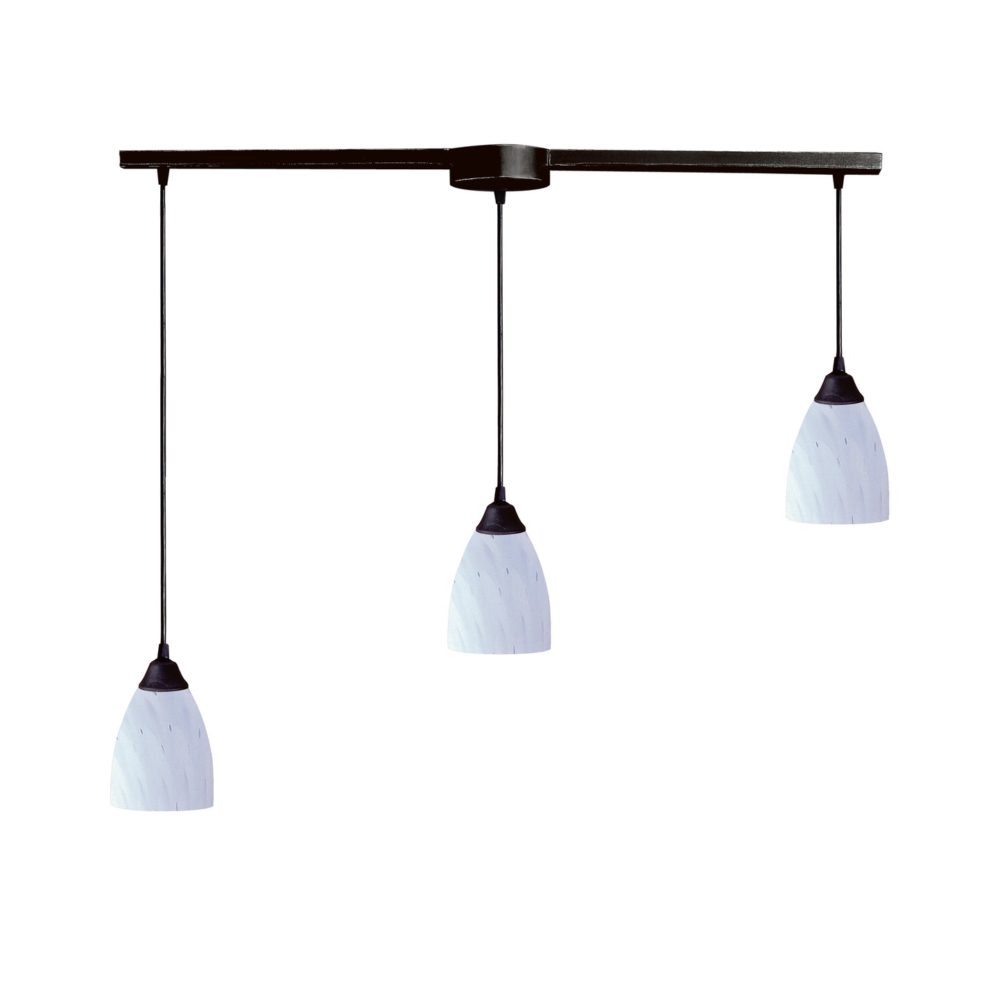 Classico 36'' Wide 3-Light Pendant - Dark Rust with Simple White Glass