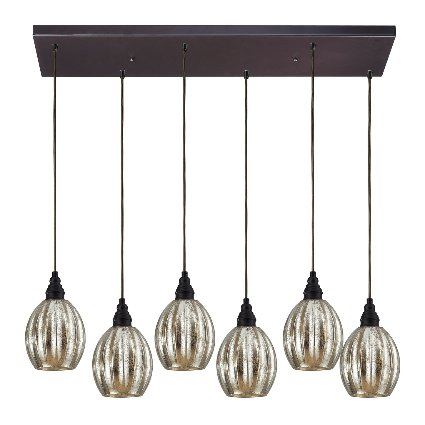 Danica 30'' Wide 6-Light Rectangular Pendant - Oiled Bronze