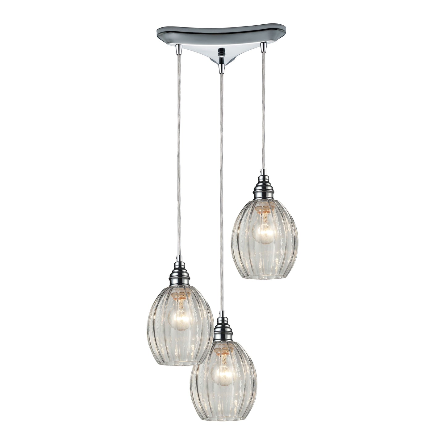 Danica 10'' Wide 3-Light Pendant - Polished Chrome