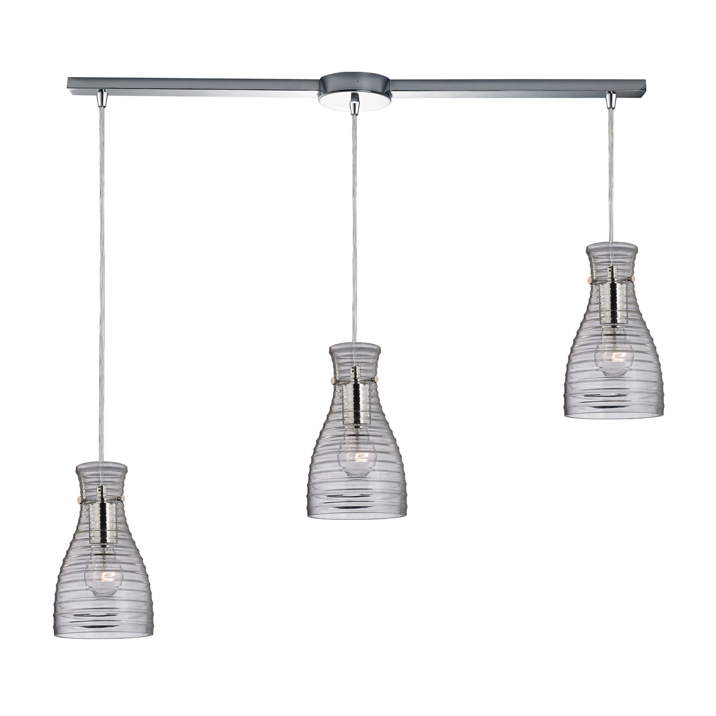 Strata 5'' Wide 3-Light Slim Linear Pendant - Polished Chrome