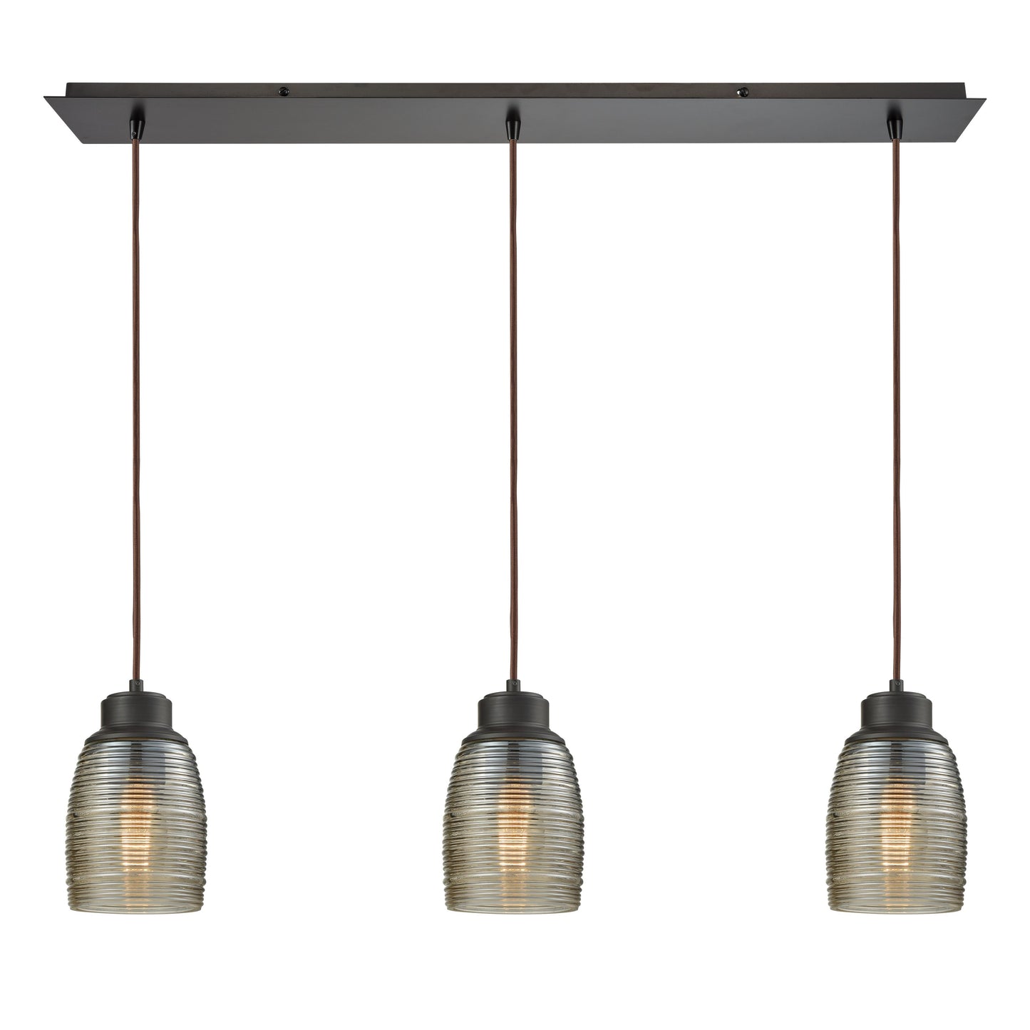 Muncie 36'' Wide 3-Light Linear Pendant - Oil Rubbed Bronze