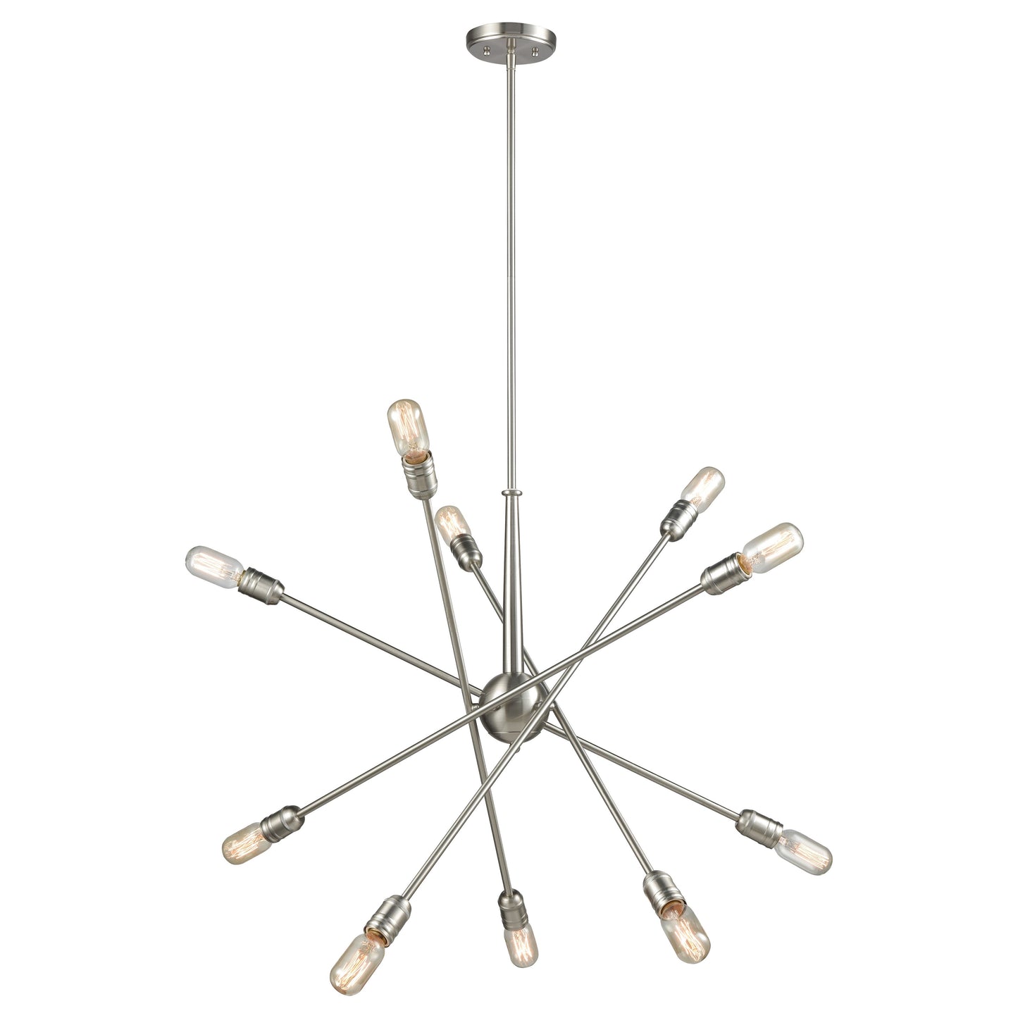 Delphine 33'' Wide 10-Light Chandelier - Satin Nickel