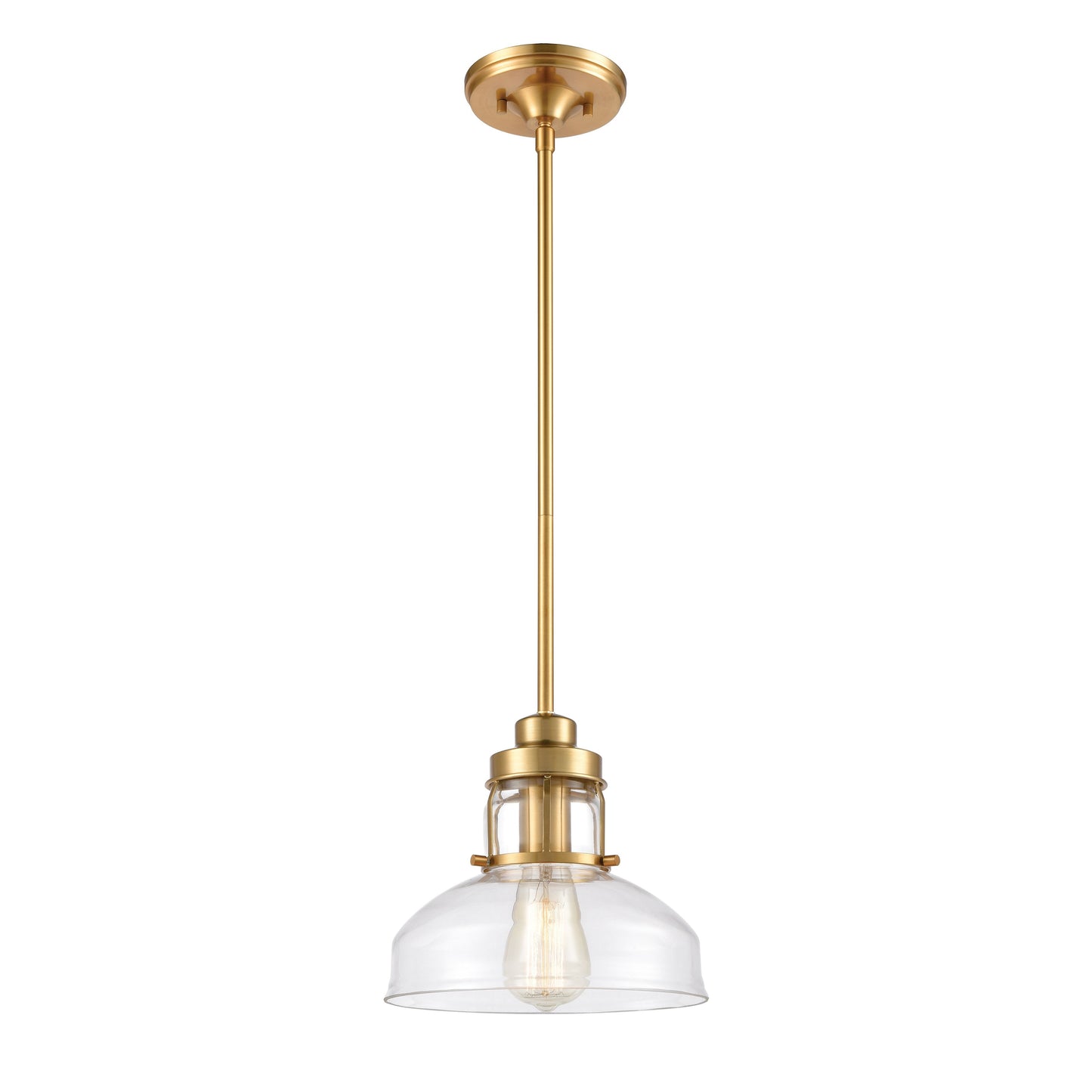 Manhattan Boutique 9'' Wide 1-Light Mini Pendant - Brushed Brass