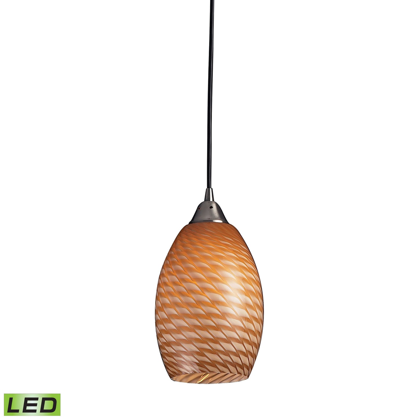 Mulinello 6'' Wide 1-Light Mini Pendant - Satin Nickel - Includes LED Bulb