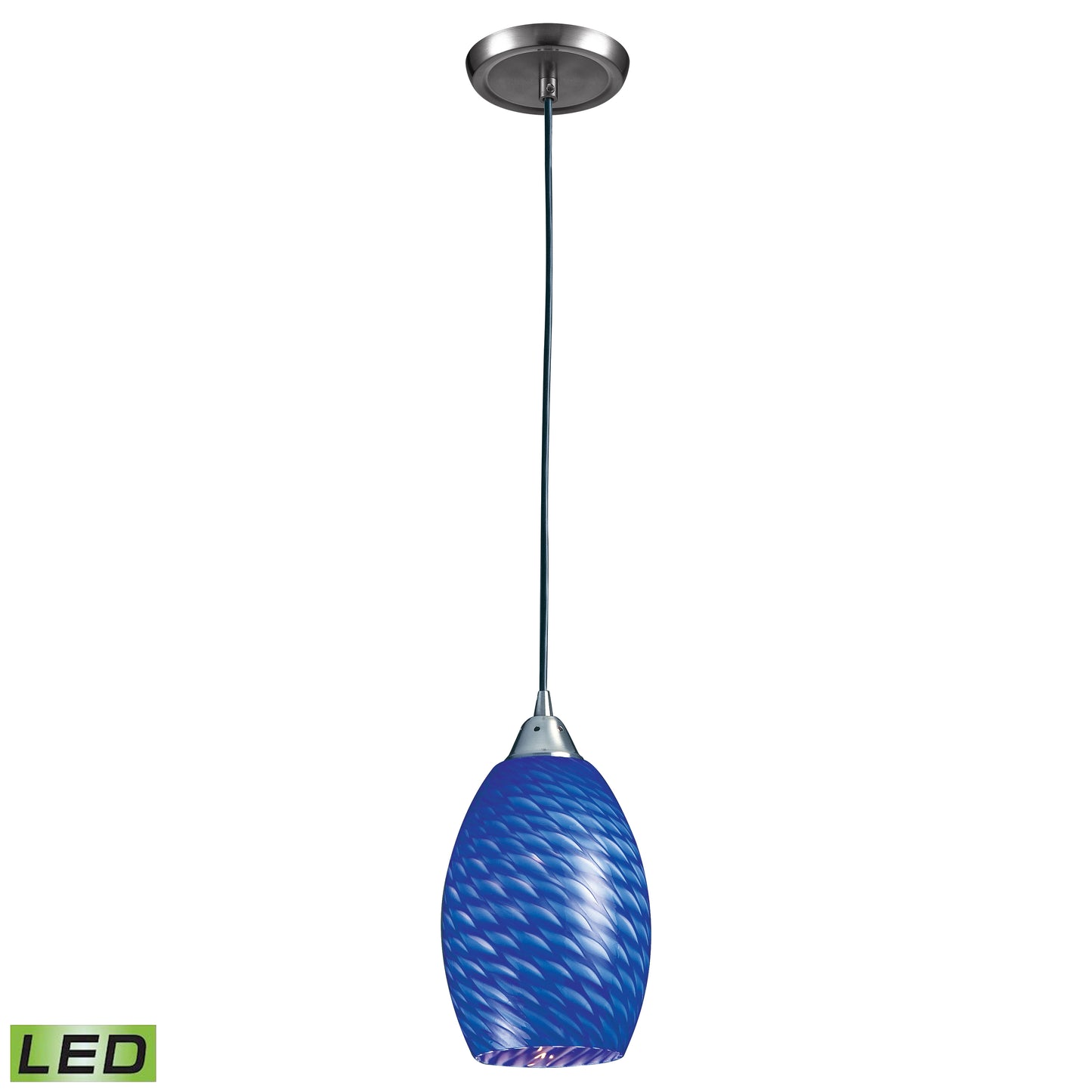 Mulinello 6'' Wide 1-Light Pendant - Satin Nickel - Includes LED Bulb