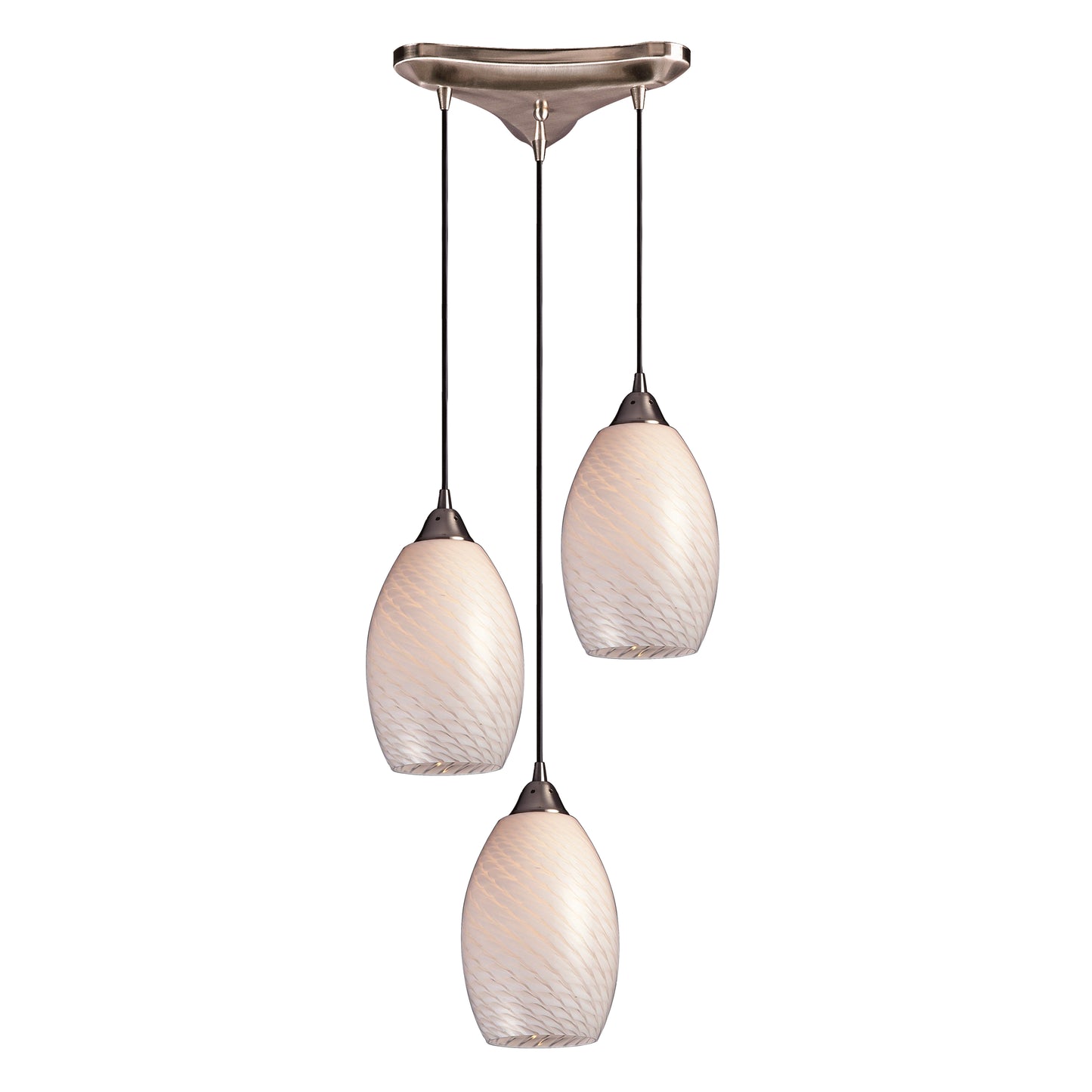 Mulinello 10'' Wide 3-Light Pendant - Satin Nickel