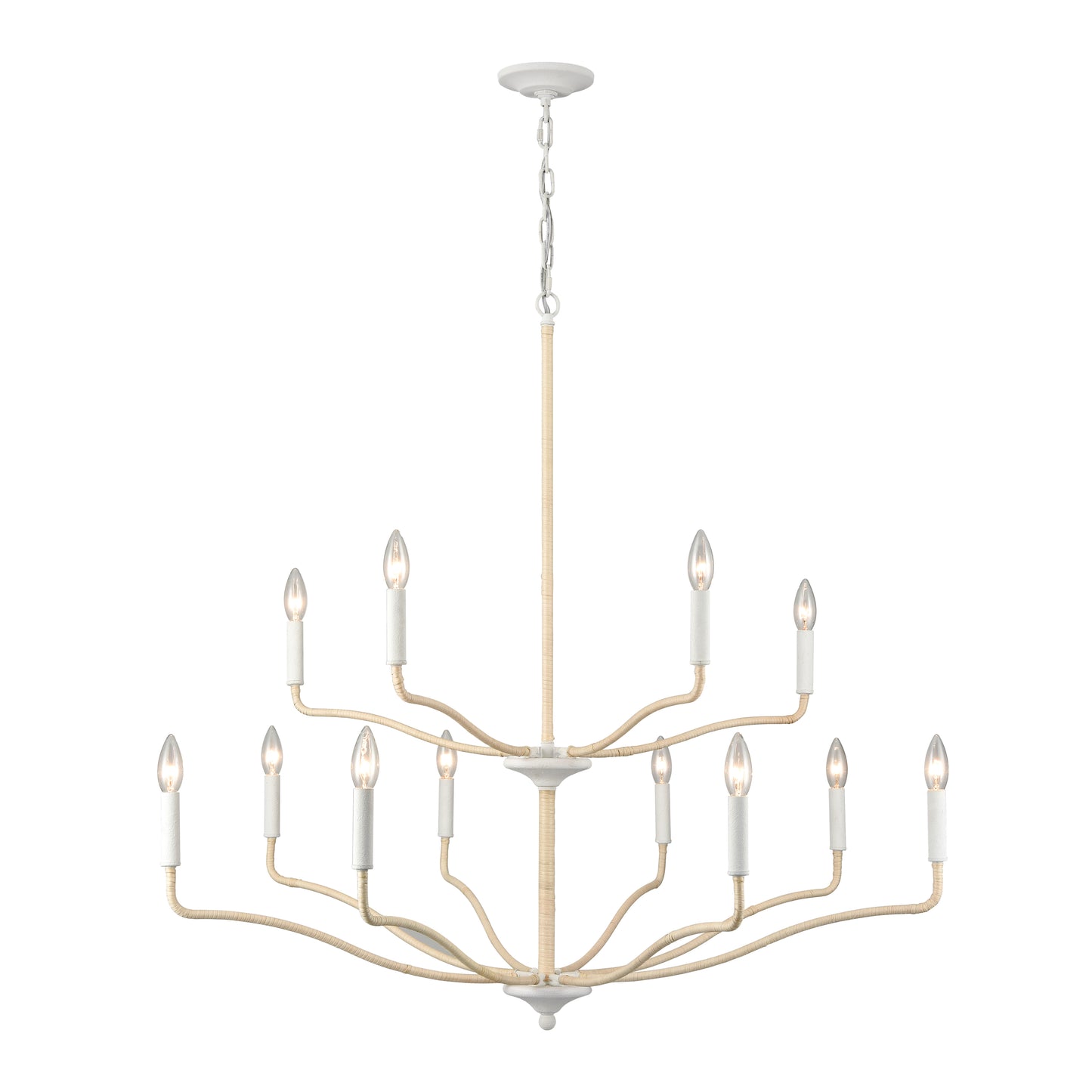 Breezeway 40'' Wide 12-Light Chandelier - White Coral
