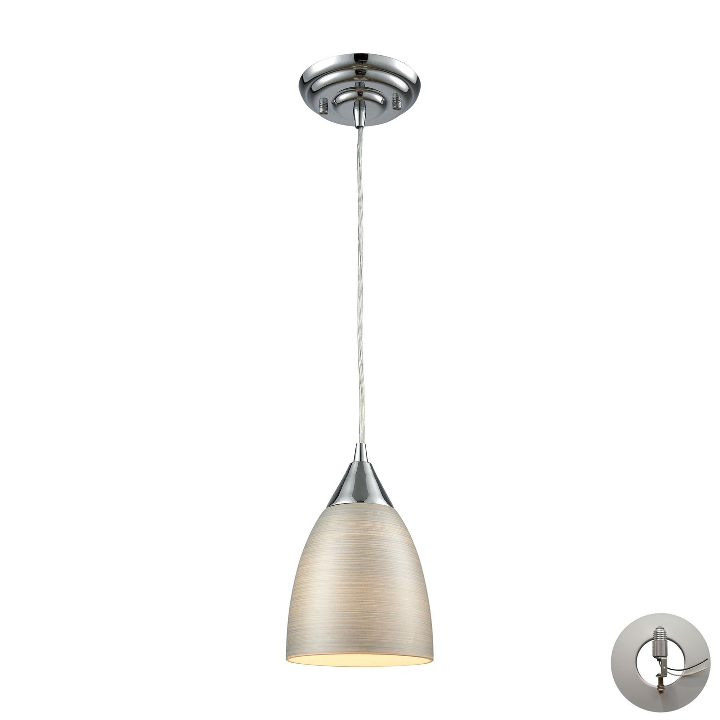 Merida 6'' Wide 1-Light Mini Pendant - Polished Chrome - Includes Adapter Kit