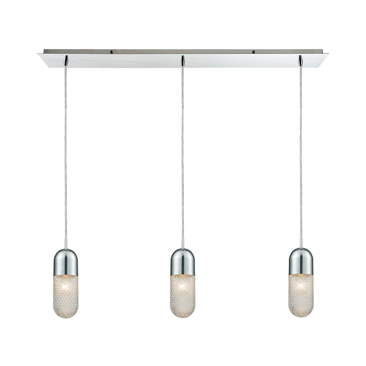 Capsula 36'' Wide 3-Light Linear Pendant - Polished Chrome