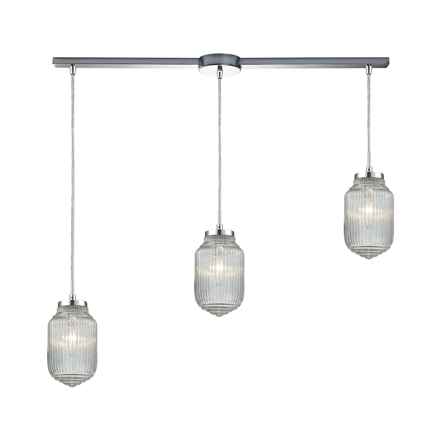 Dubois 38'' Wide 3-Light Slim Linear Pendant - Polished Chrome