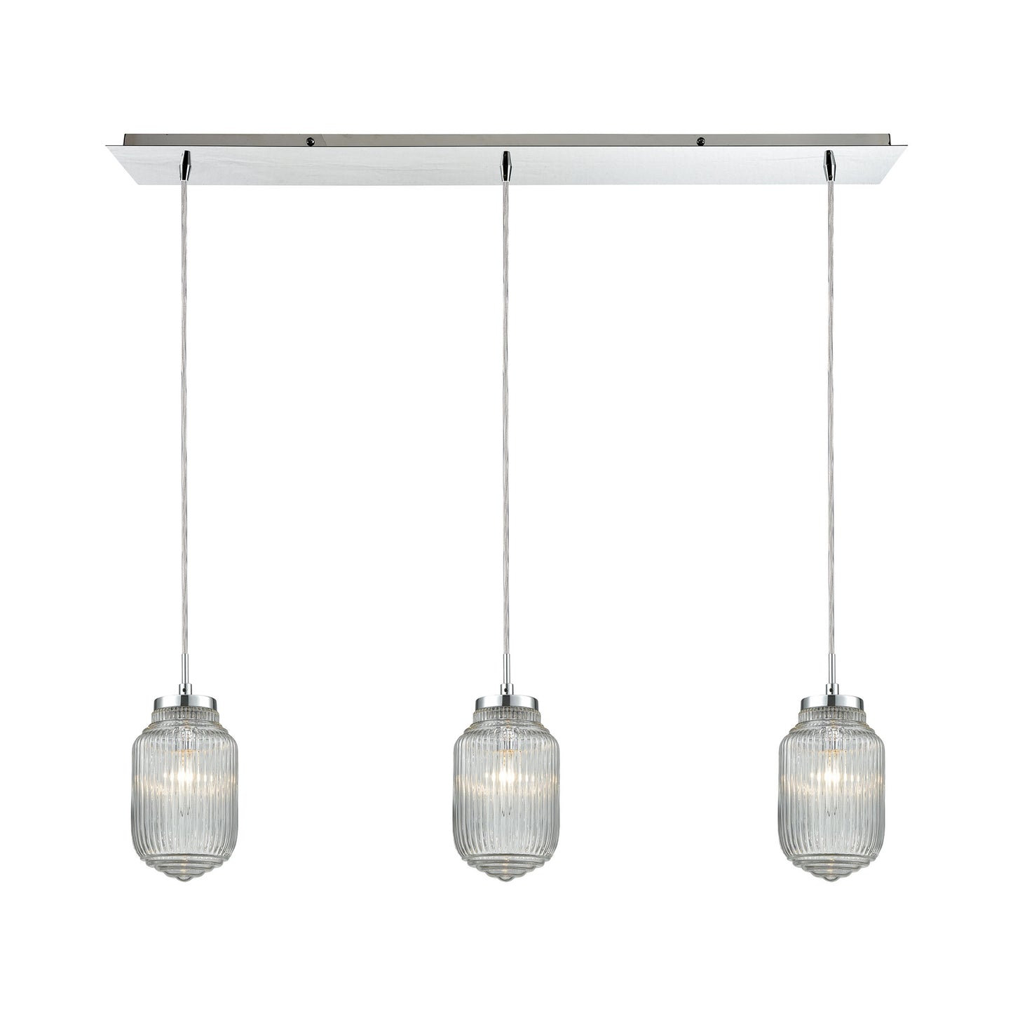 Dubois 10'' Wide 3-Light Linear Pendant - Polished Chrome