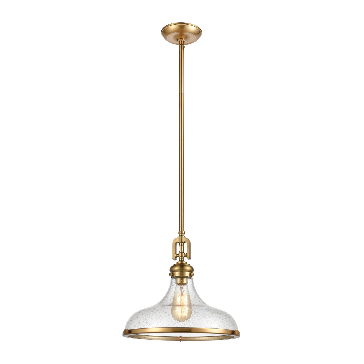 Rutherford 15'' Wide 1-Light Pendant - Satin Brass