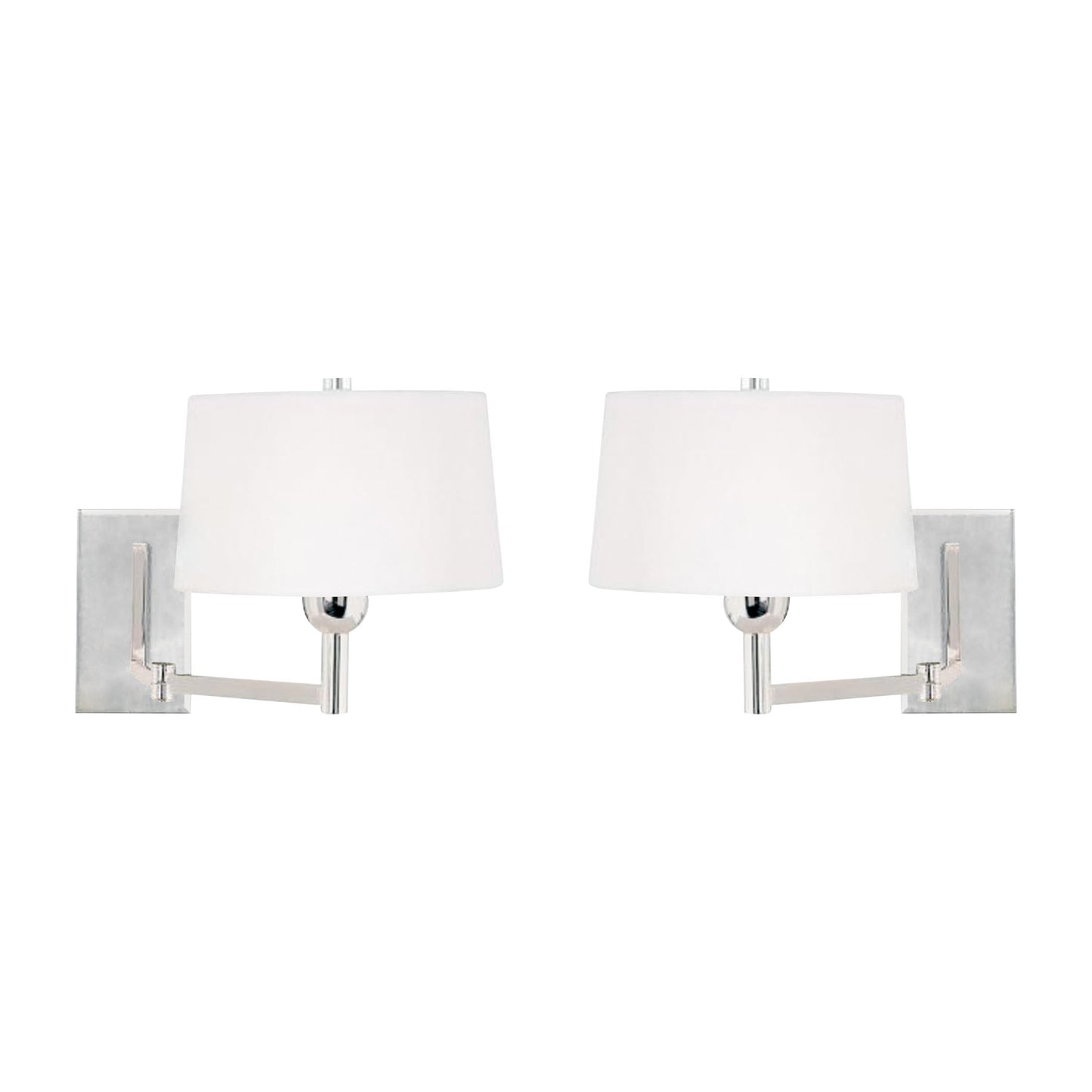 14'' High 1-Light Swingarm Sconce - Set of 2 Satin Nickel