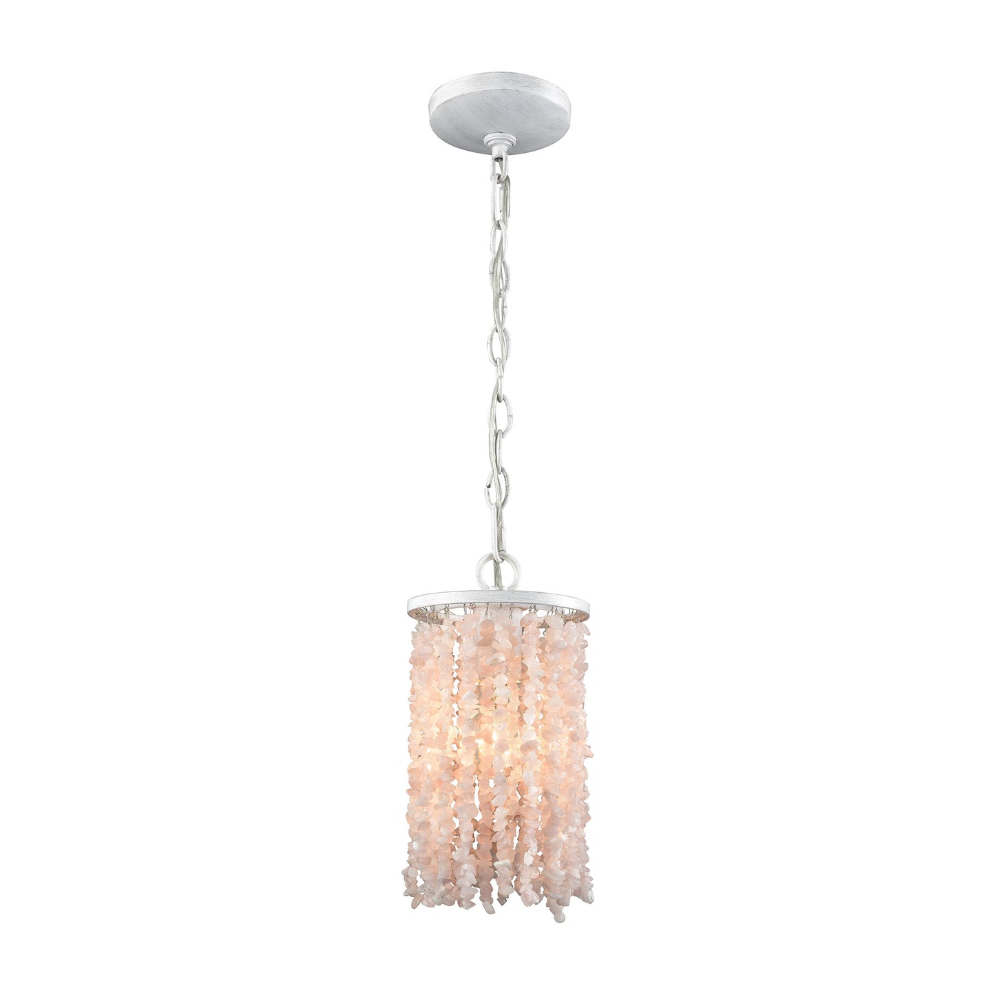 Agate Stones 6'' Wide 1-Light Mini Pendant - Beige