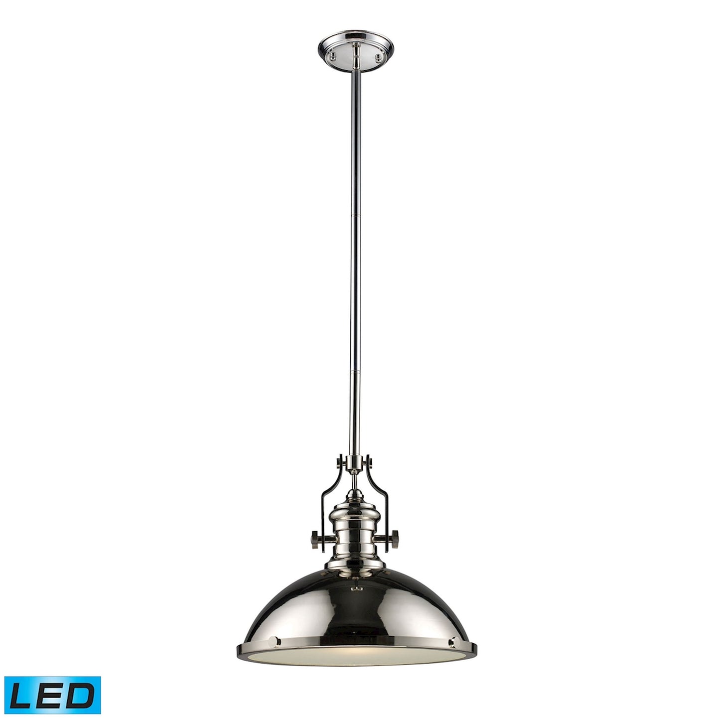 Chadwick 17'' Wide 1-Light Pendant - Polished Nickel - Includes LED Bulb
