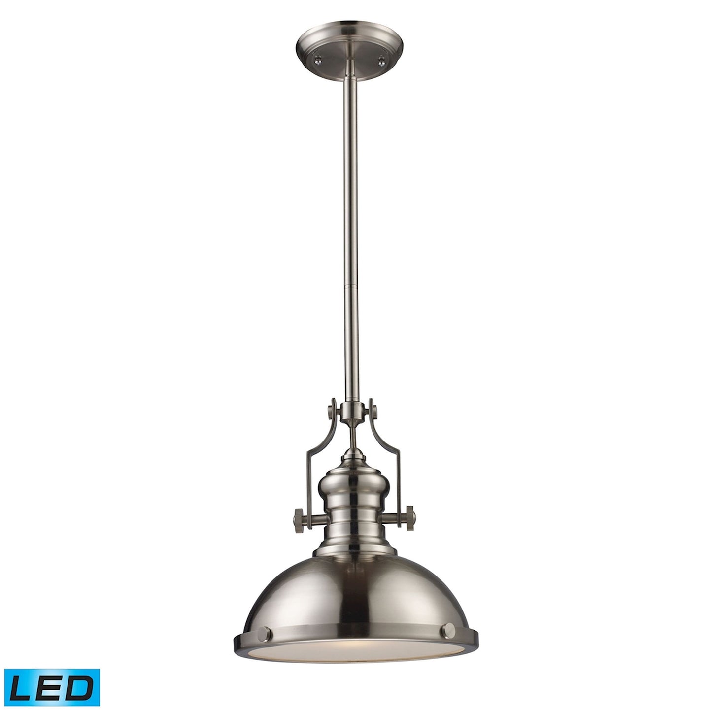Chadwick 13'' Wide 1-Light Pendant - Satin Nickel - Includes LED Bulb