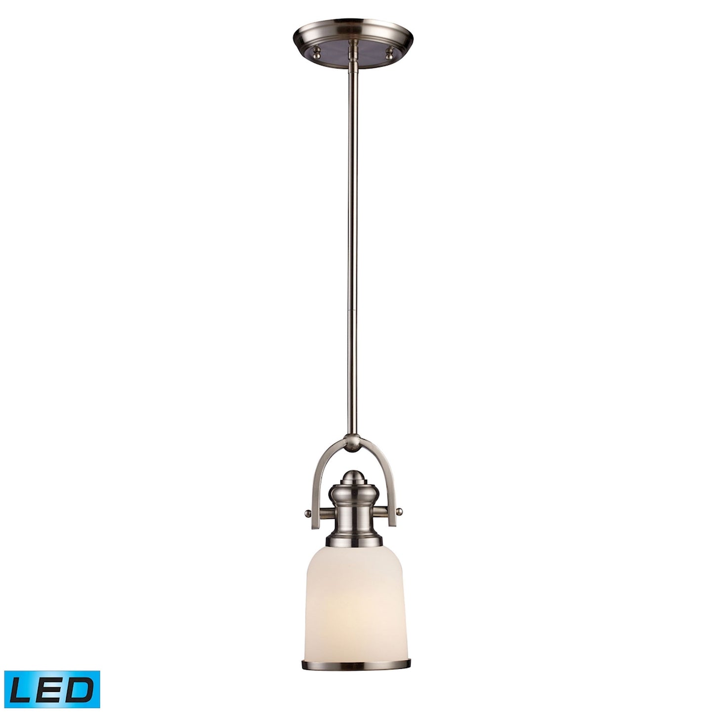 Brooksdale 5'' Wide 1-Light Mini Pendant - Satin Nickel - Includes LED Bulb