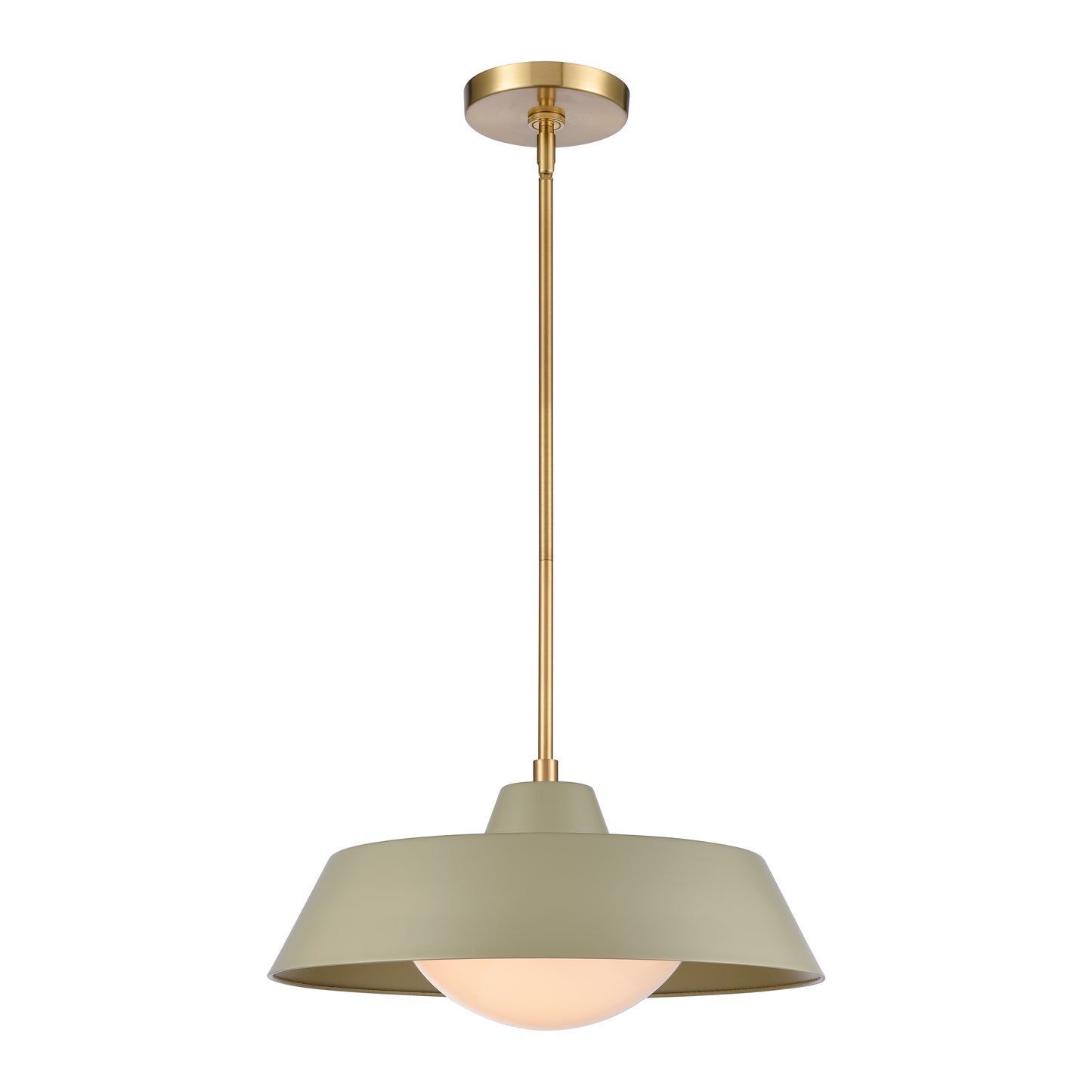 Gilman 16'' Wide 1-Light Pendant - Satin Brass with Sage Green