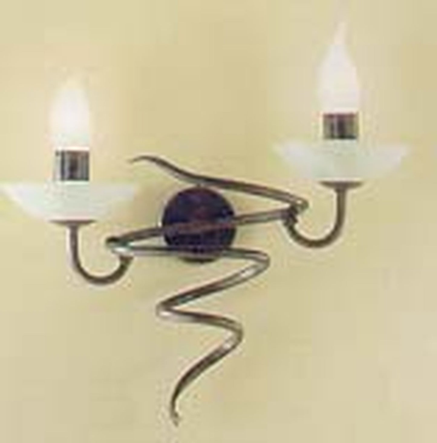 Rust Spiral Wall Bracket w/Italian Scavo Bobeches