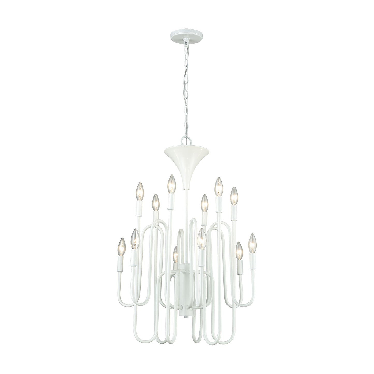 Decatur 22'' Wide 12-Light Chandelier - Matte White