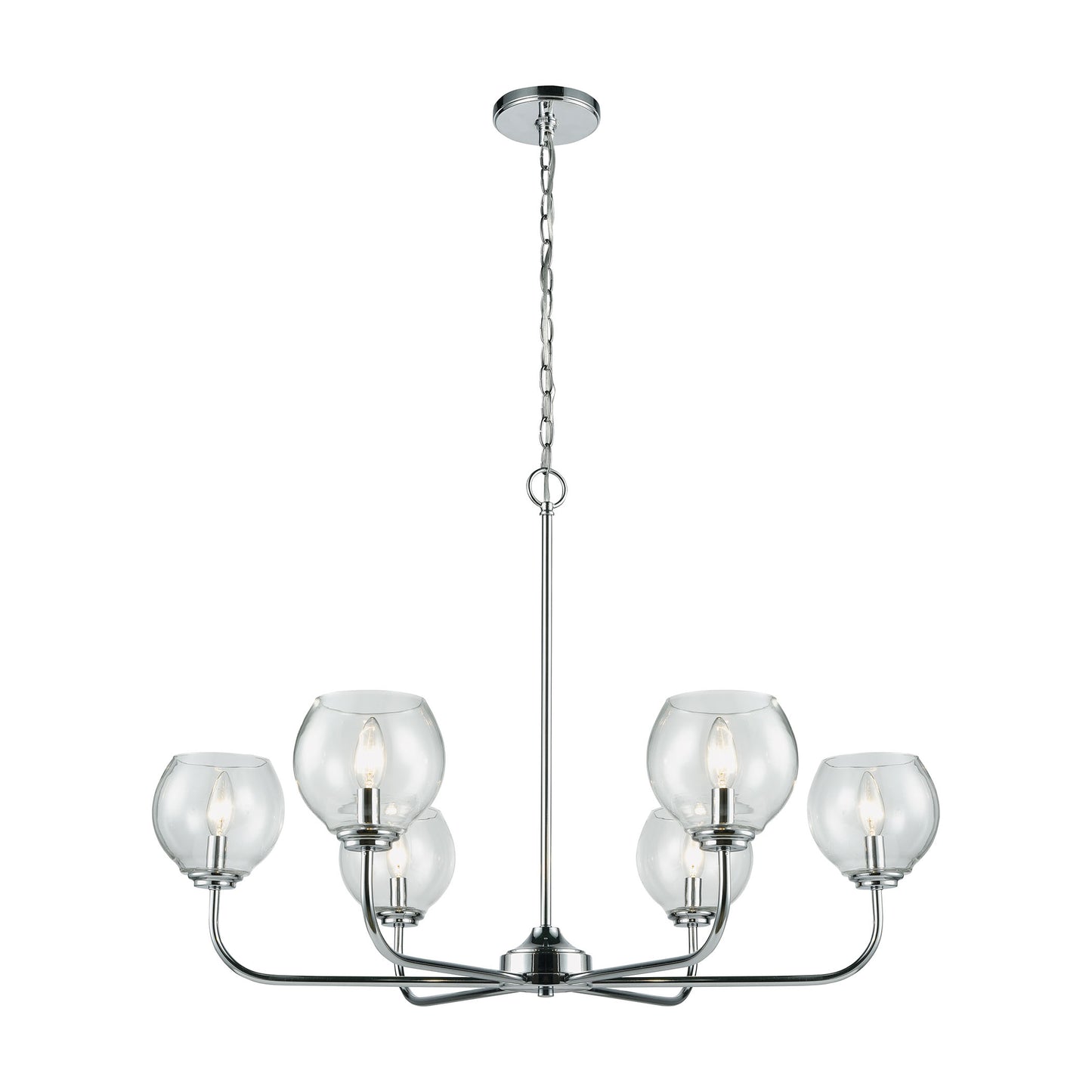 Emory 35'' Wide 6-Light Chandelier - Polished Chrome