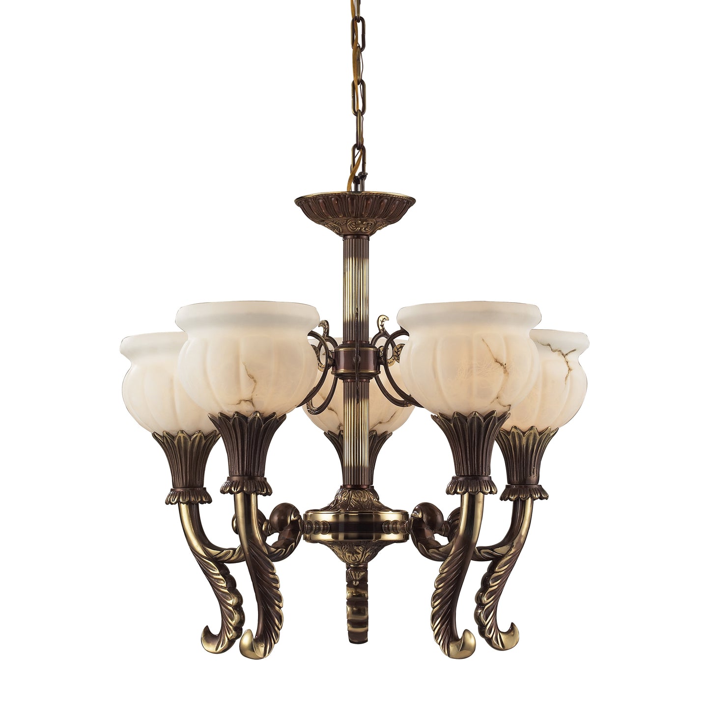 Kingston 24'' Wide 5-Light Chandelier - English Brass