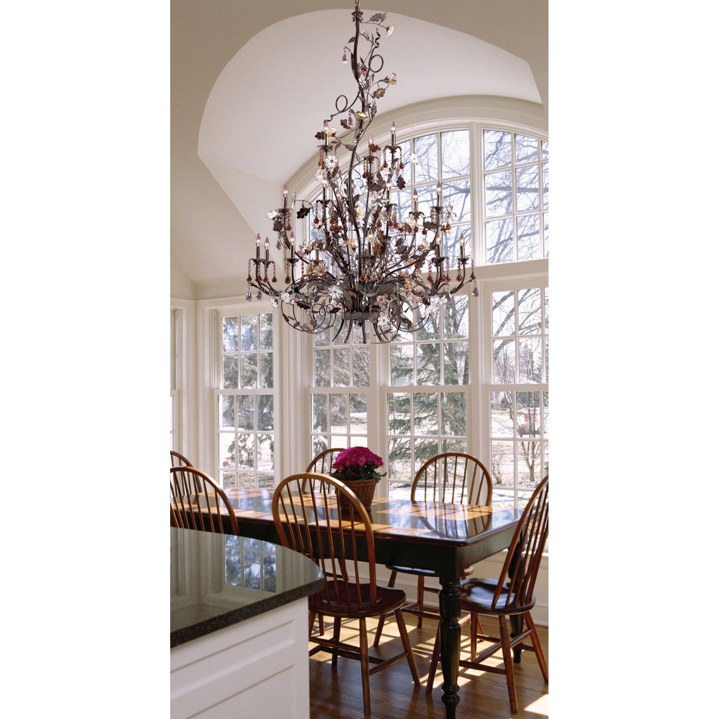 Cristallo Fiore 56'' Wide 18-Light Chandelier - Deep Rust