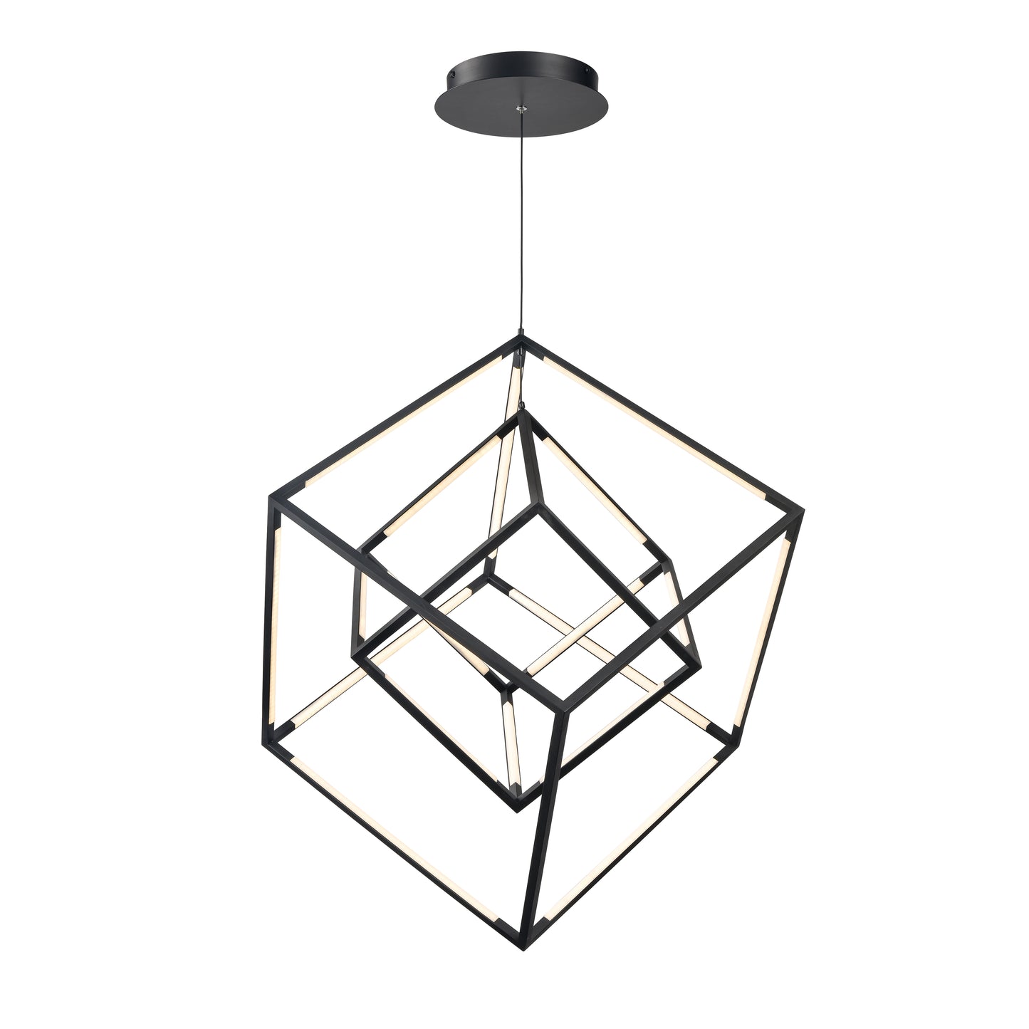 Cube Squared 17.75'' Wide Integrated LED Chandelier - Matte Black - Includes LED Bulb