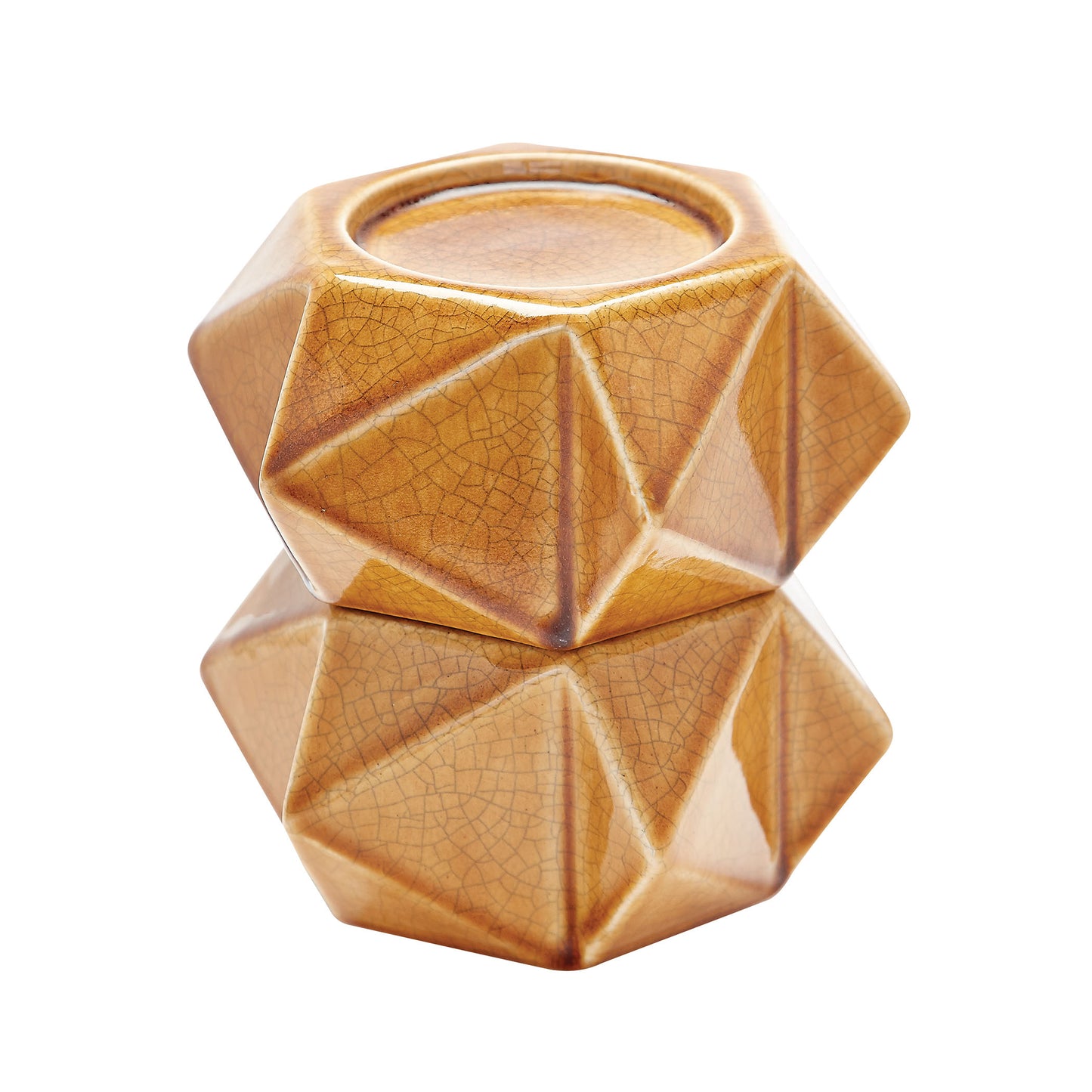 Ceramic Star Candle Holder - Set of 2 Large Honey