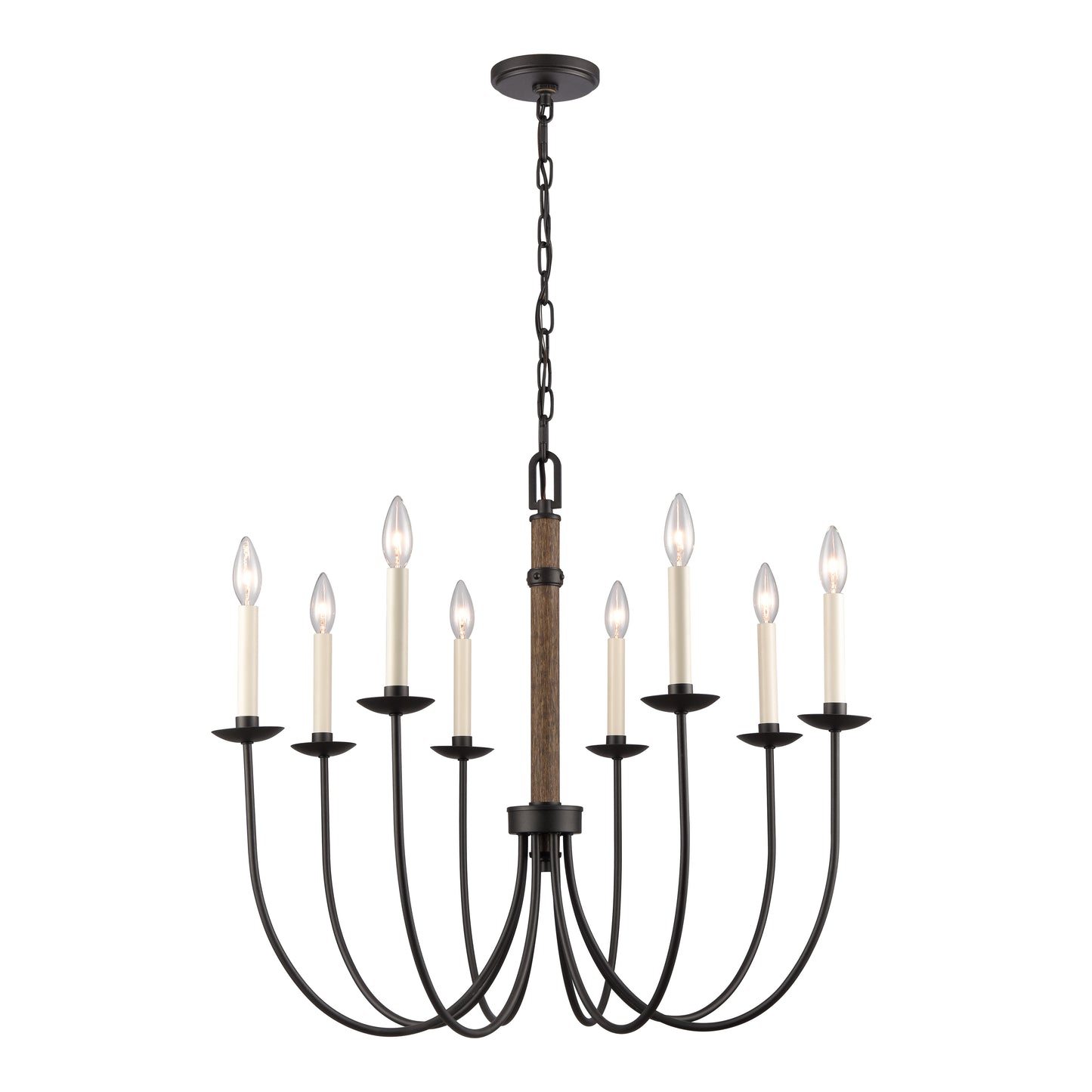 Neville 28'' Wide 8-Light Chandelier - Charcoal Black