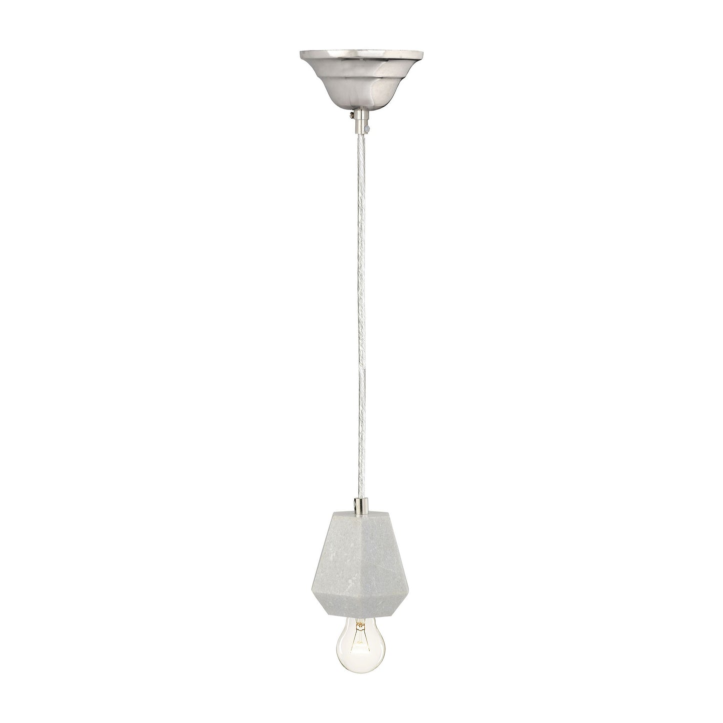Hexagonal 3.8'' Wide 1-Light Mini Pendant - White Marble