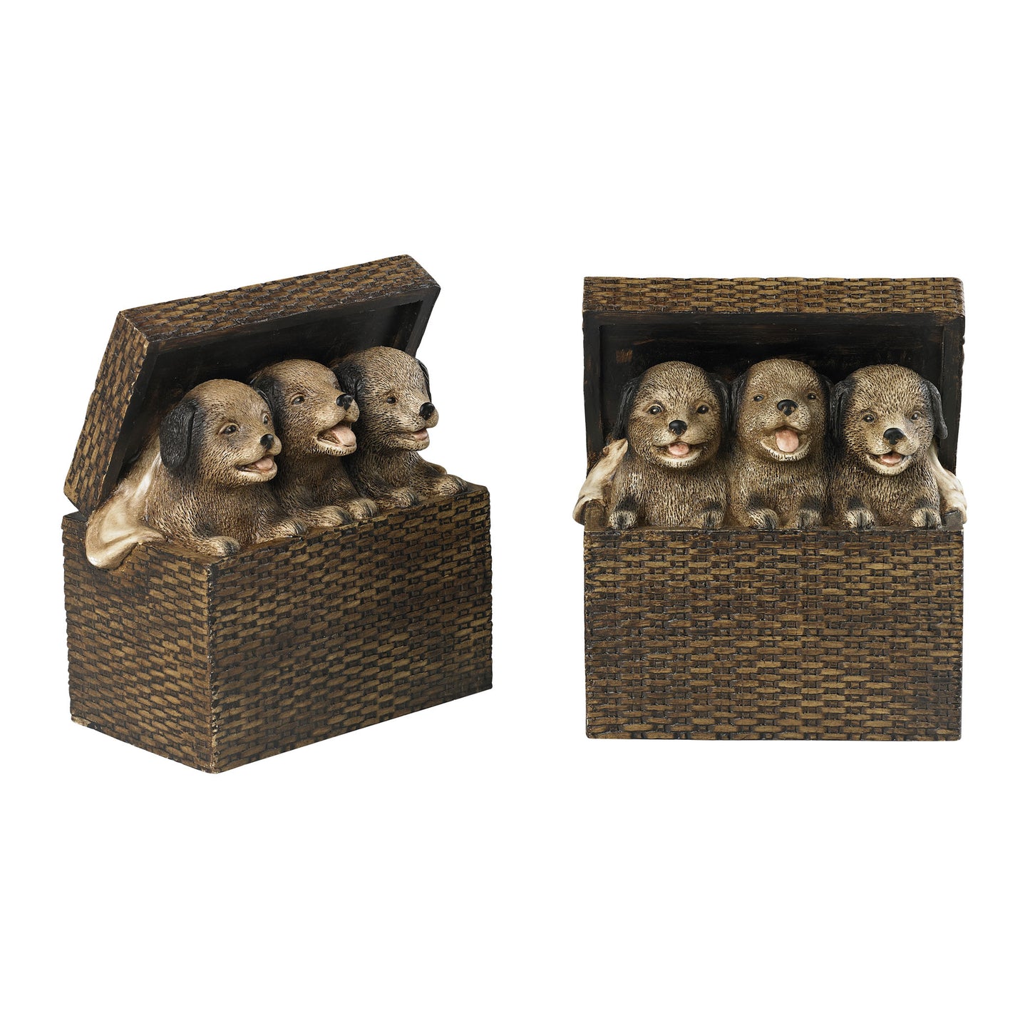Bookends (Pair) - Heavy Antique Brown and Cream