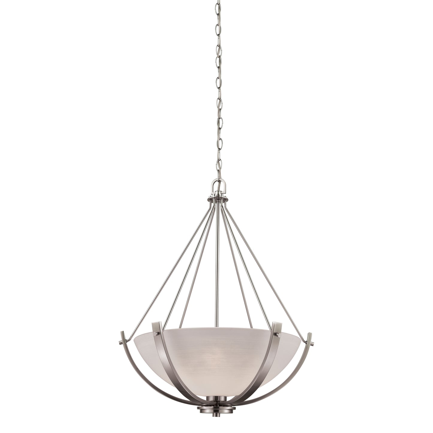 Casual Mission 21'' Wide 3-Light Chandelier - Brushed Nickel
