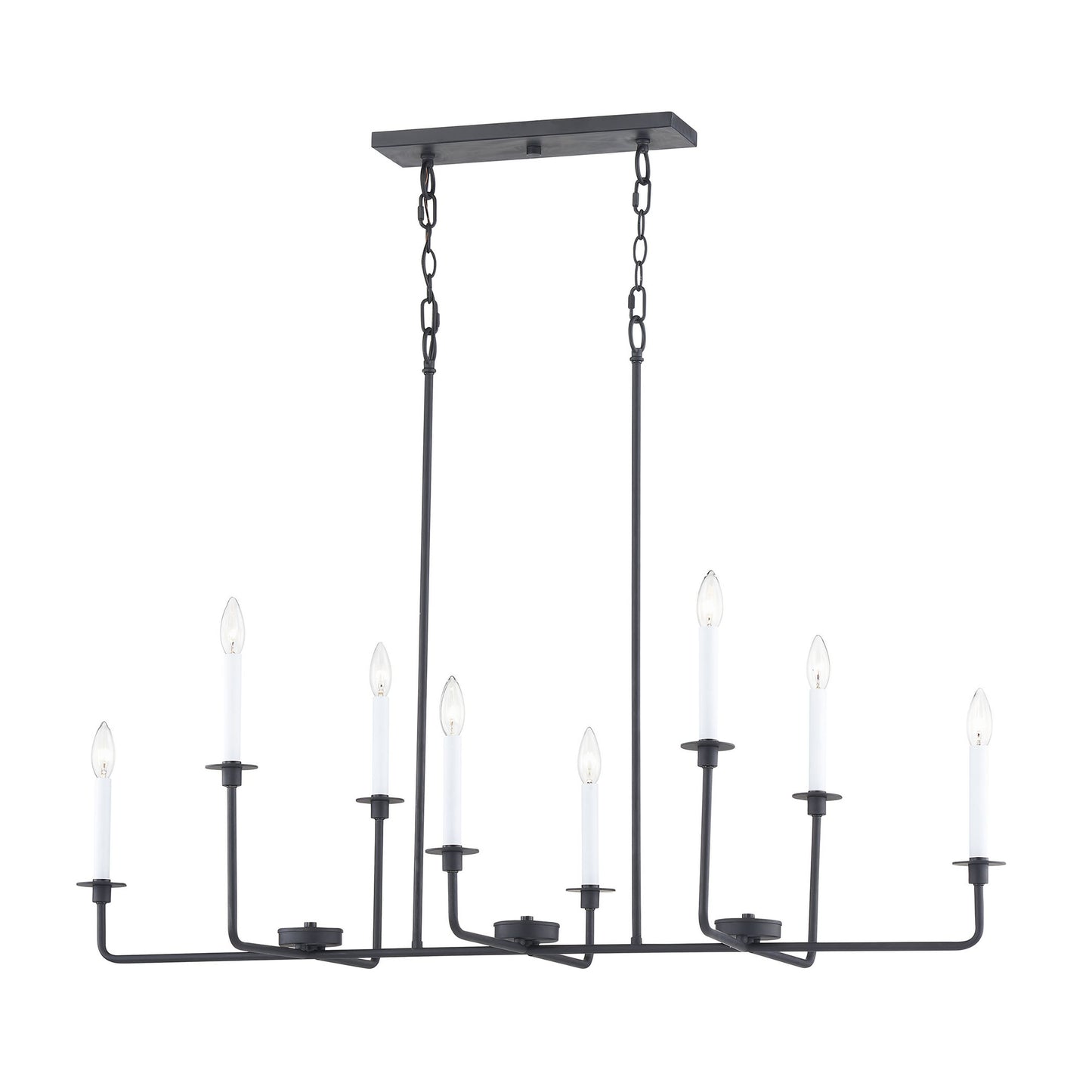 Lexington Green 48'' Wide 8-Light Linear Chandelier - Matte Black
