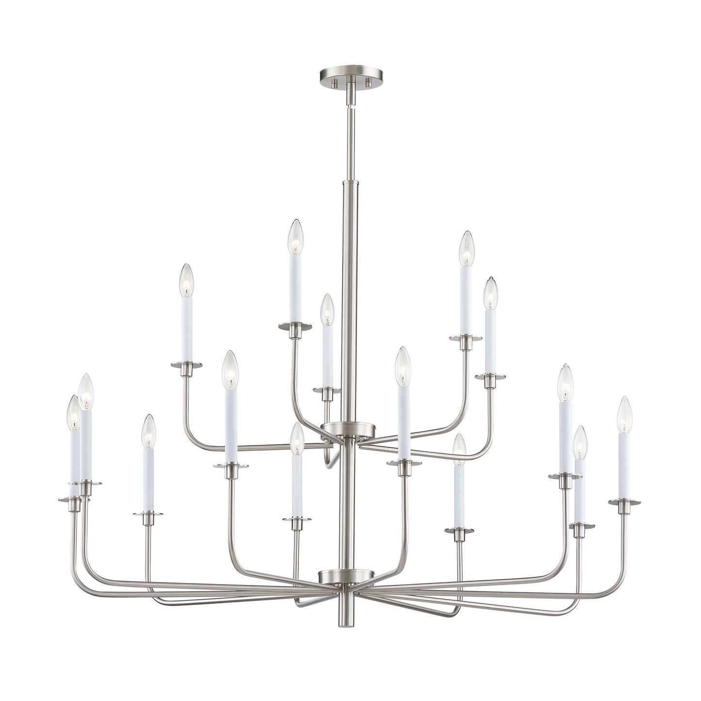 Lexington Green 46'' Wide 15-Light Chandelier - Brushed Nickel
