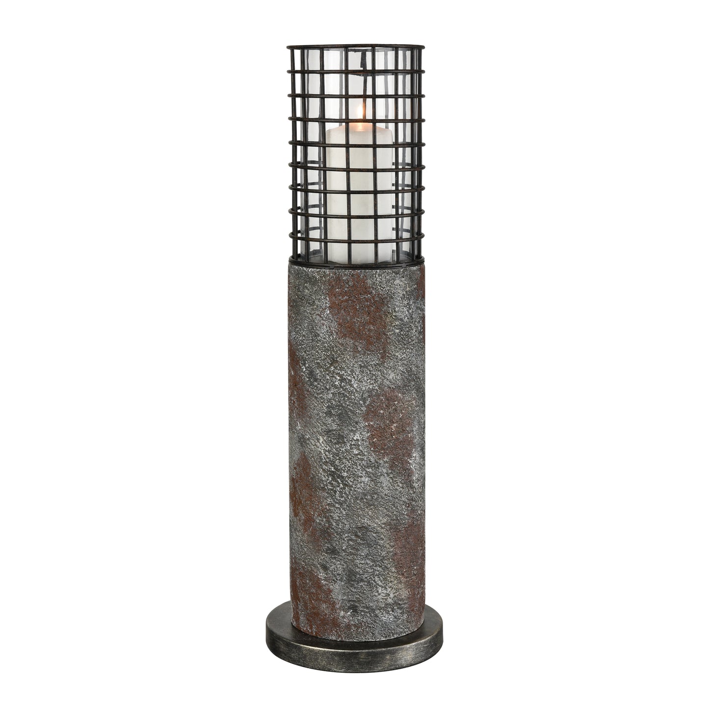 Gendarme Outdoor Candleholder - Weathered Stone