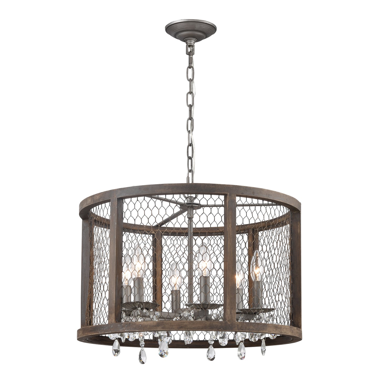 Renaissance Invention 20'' Wide 6-Light Chandelier - Weathered Zinc