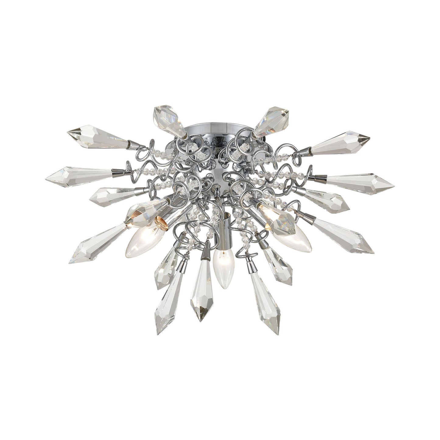 Starbound 19'' Wide 3-Light Flush Mount - Clear and Chrome