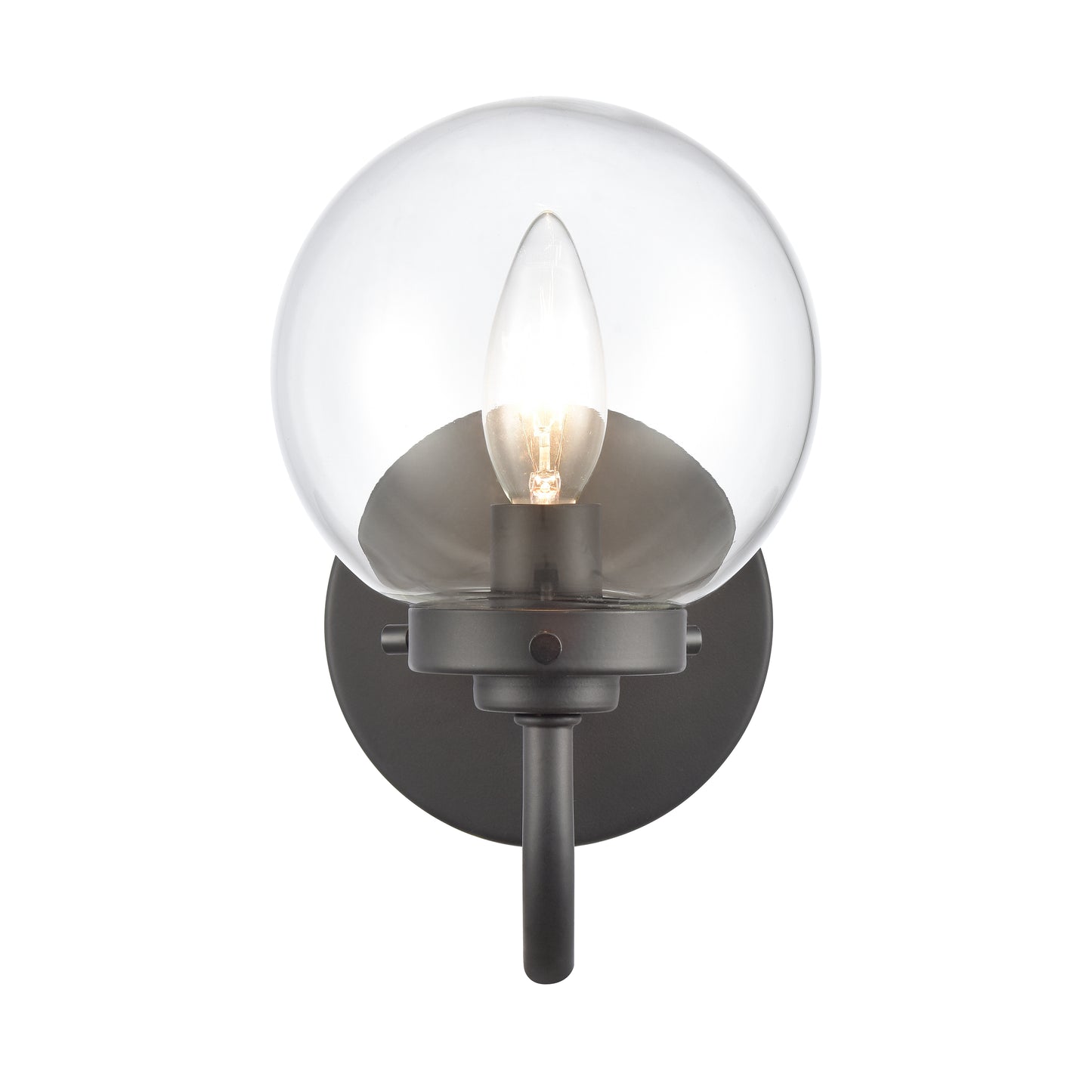 Fairbanks 8.5'' High 1-Light Sconce - Matte Black with Clear