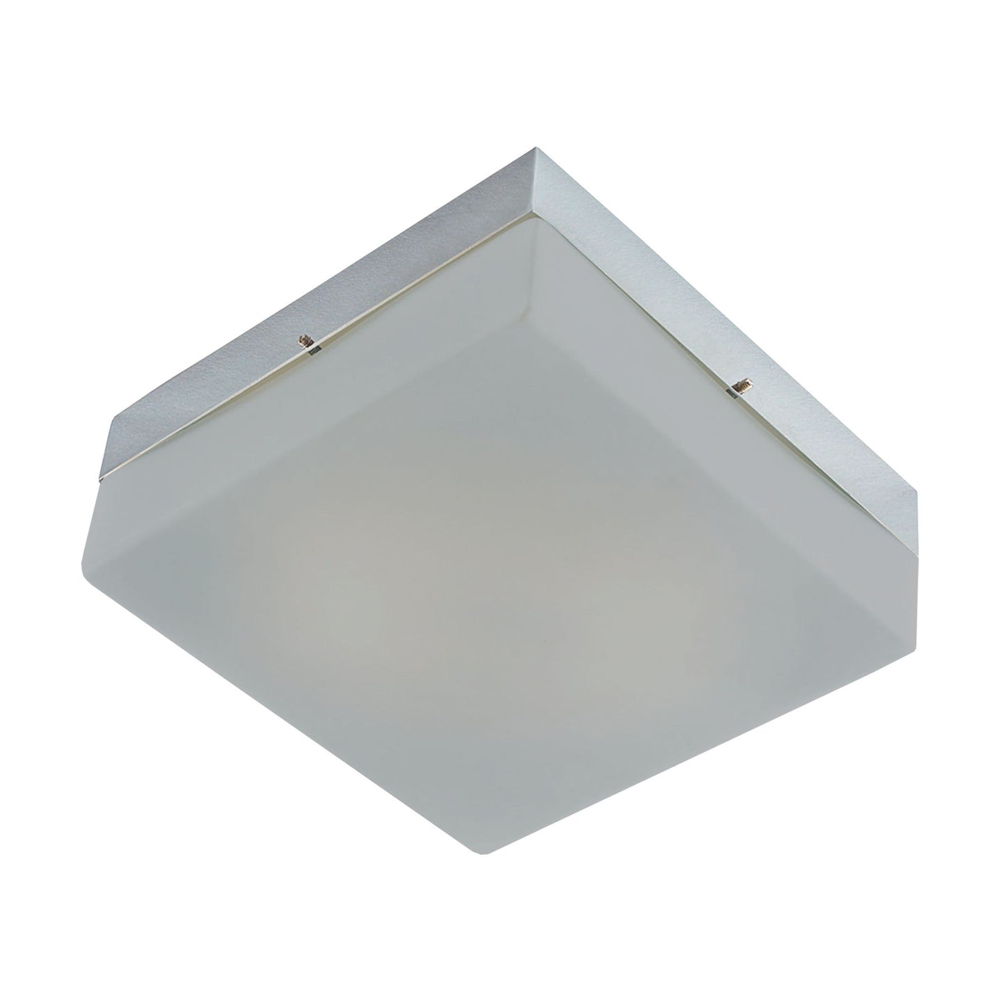Quad 9'' Wide 2-Light Flush Mount - Metallic Gray with Frosted Glass