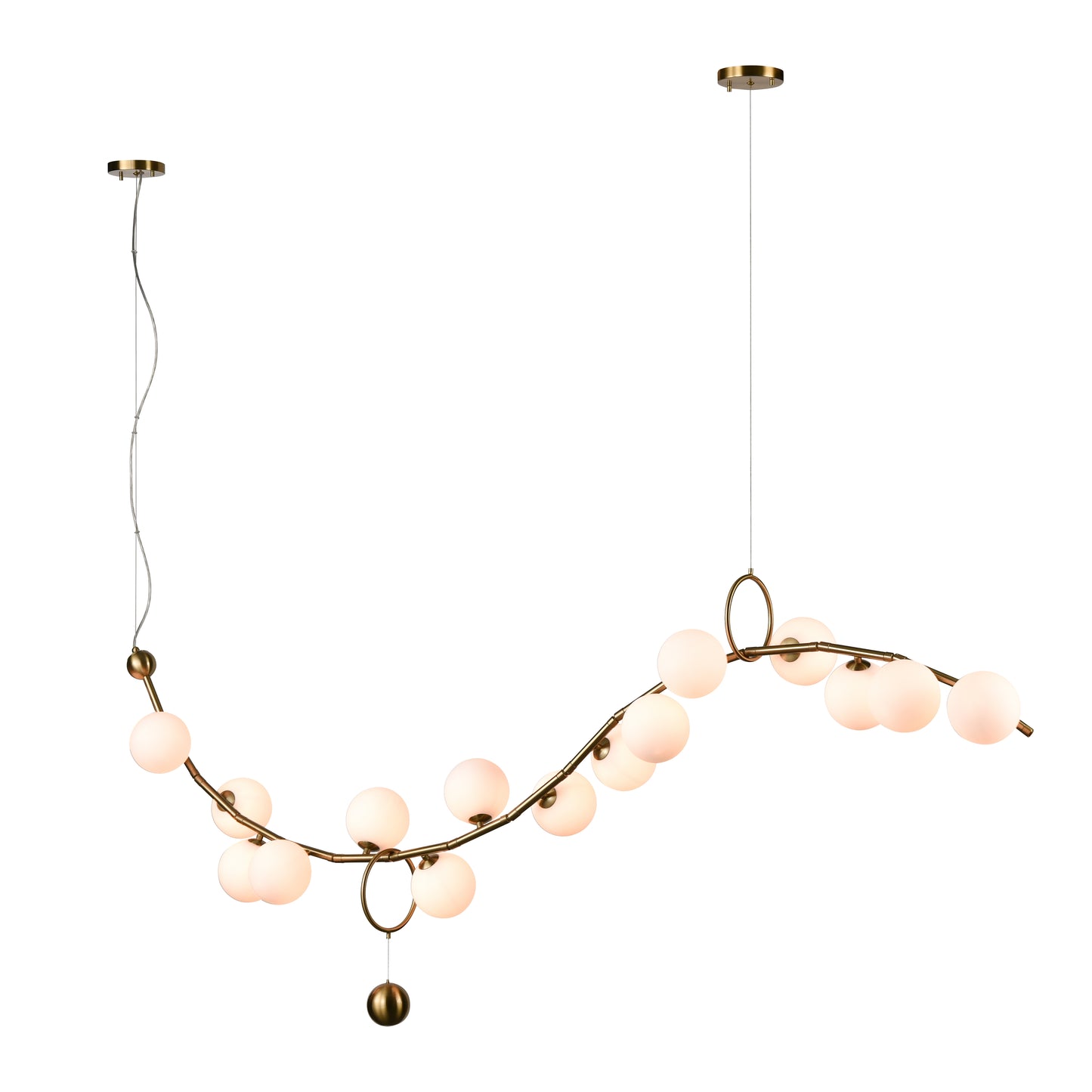 Acuminate 61'' Wide 15-Light Linear Chandelier - Satin Brass