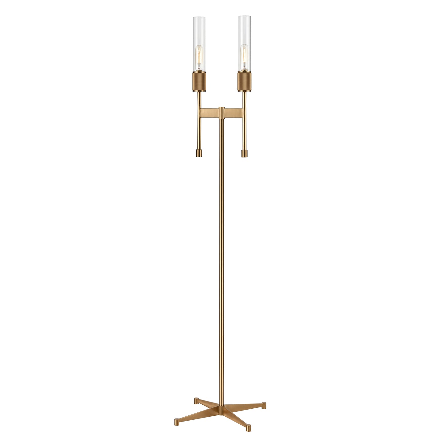 Beaconsfield 65'' High 2-Light Floor Lamp - Aged Brass