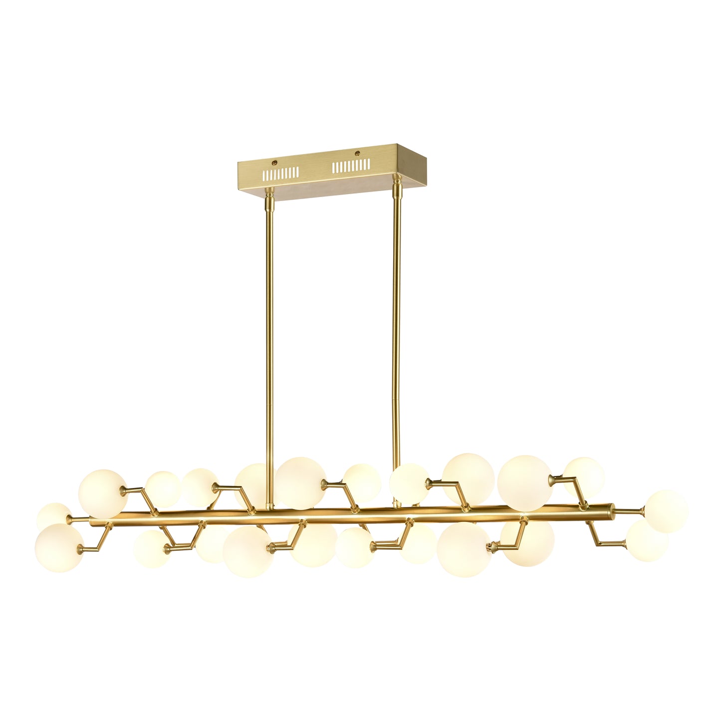 Keir 43.31'' Wide 22-Light Linear Chandelier - Brass