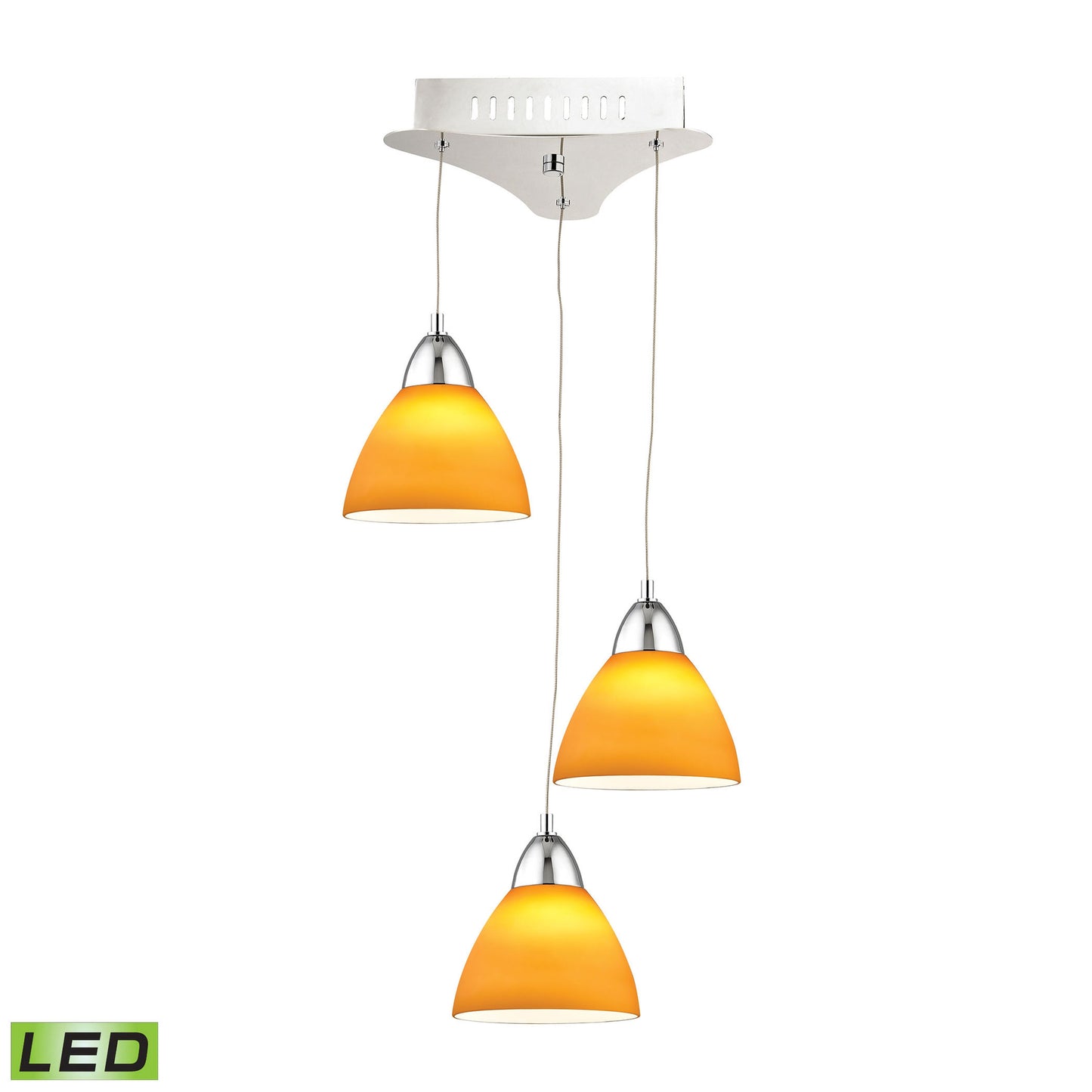 Piatto 11'' Wide 3-Light Mini Pendant - Chrome